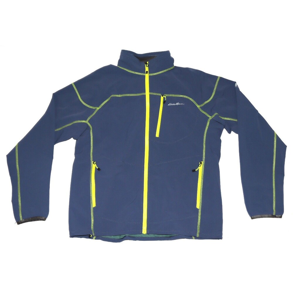Eddie Bauer First Ascent Men's Blue Gray Green Softshell Windbreaker Size Large